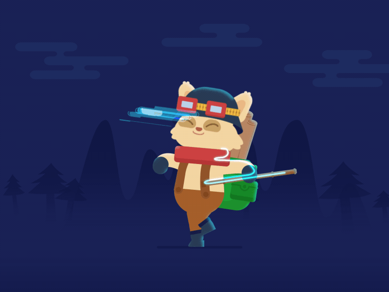 Teemo from LOL after effects character animation deekay explosion lol mushroom running teemo