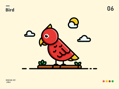 Bird ai bird cloud grass icon illustrator sun ui wood