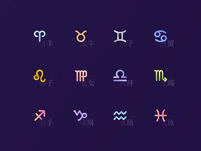 Twelve constellations design icon ui