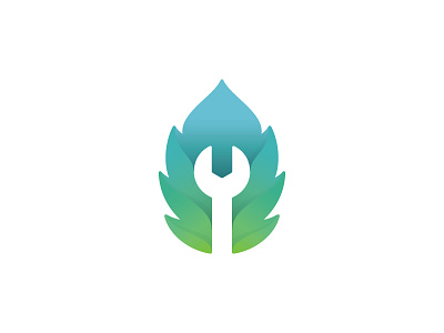 GREECHANIC brand business design fire green icon identity illustration leaf logo mechanic natural print relax service spa technology template vector web