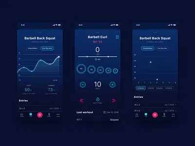Stacked App app application barbell chart exercise fitness fitness app graph gym healthcare ios mobile rest set sport staked statistic stats timer workout