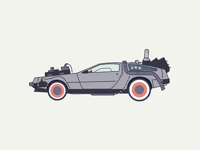 Delorean affinity designer color design designer flat flat design future illustration vector