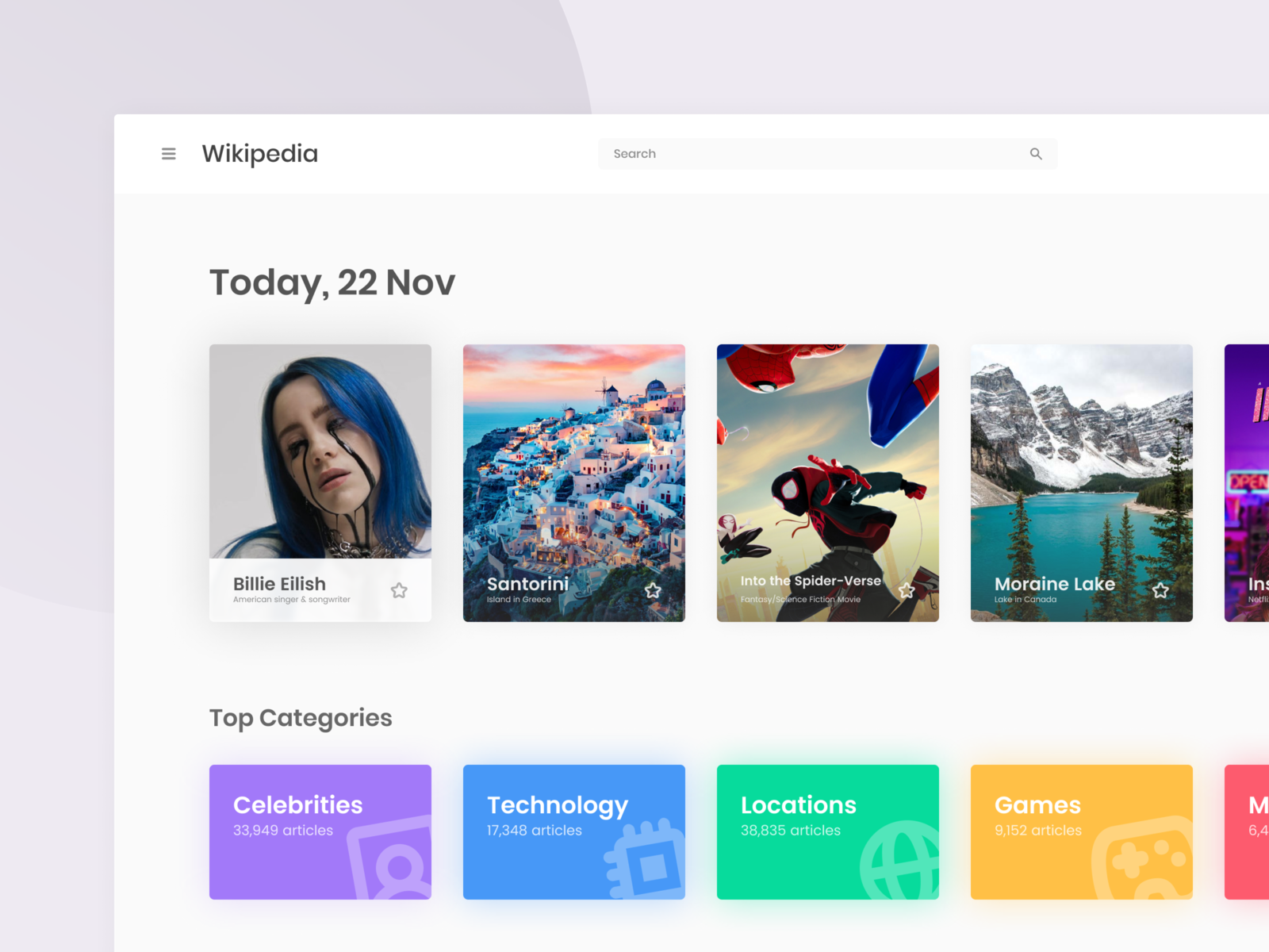 Example of Wikipedia Homepage Redesign