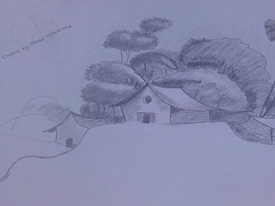 Pemandangan By Irfanda 2d art design drawing just for fun pemandangan scenery simple