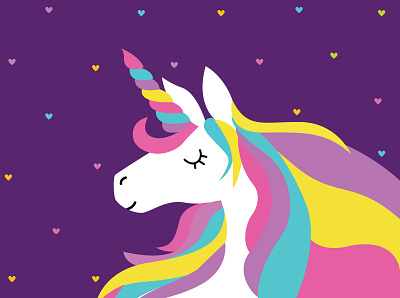 Unicornio Colorfull background design flat illustration vector wallpaper