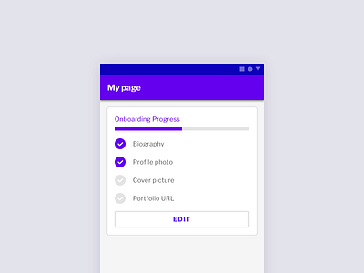 Daily UI #86 Progress Bar dailyui mobile onboarding profile progress bar ui