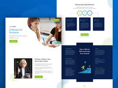 Landing Page connect landingdesign landingpage mentor modern professional uxui web