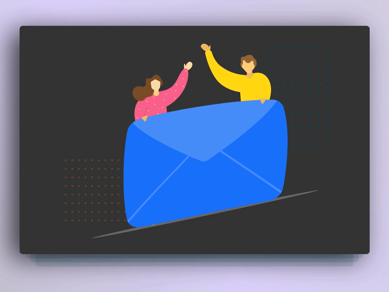 Email_invitation animation character design illustration