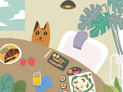 Food & desk Illustration 2018 food art
