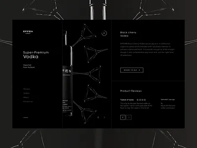 Effen Luxury Vodka alcohol black clean design landing shop ui ux web web design web design website