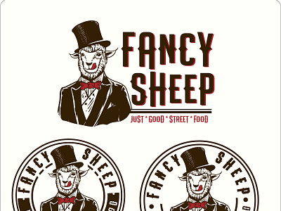 2nd concept of fancy sheep design art deco art nouveau character food gentleman hand drawing handdrawing illustration logo retro sheep vintage vintage logo vintagelogo