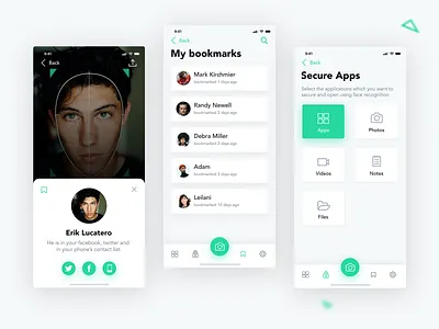 Facial Recognition App Concept ai app concept artificial intelligence facial recognition illustration mobile app design ui vector