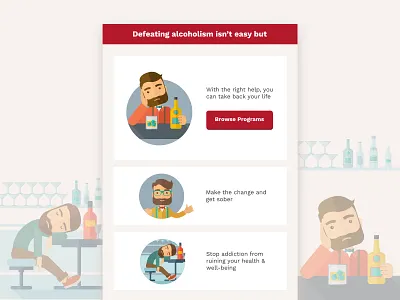 Alcoholism Emailer alcoholism email emailer illustration mailer ux ui vector