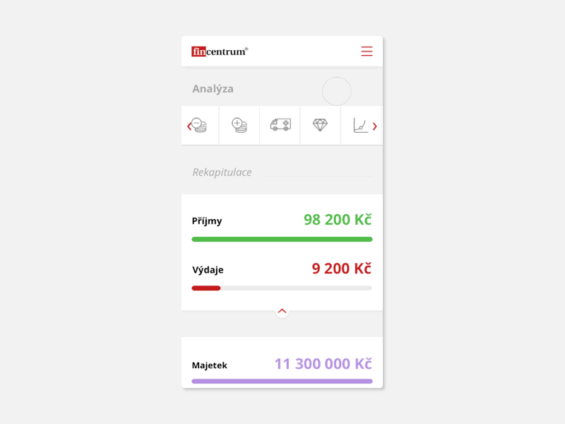 Financial calculator app app app animation calculate calculation calculator czech fin tech finance finance app finance business infographic prague stats ui uiux ux