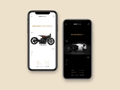 MOTO STORE concept (black) design ios minimal ui ux