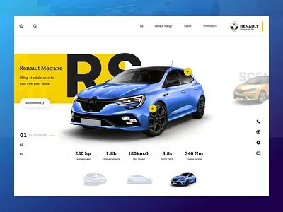 Landing Page - Car Website car clean design landing page minimalist renault typogaphy ui ui ux web deisgn website white