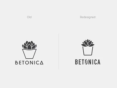 Betonica Logo Redesign clean logo plant pot