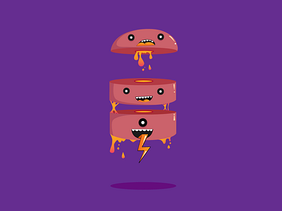 Jelly Head abstact artwork design digital guts illustration jello purple slice split vector