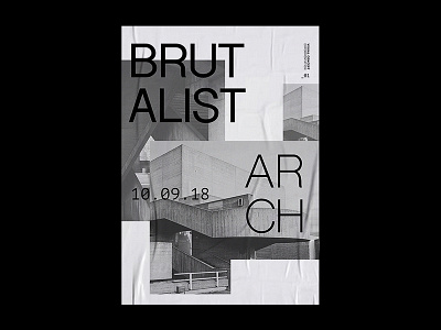 Brutalist Arch | Poster architecture black and white brutalism concept graphic design grid layout photography poster print typography