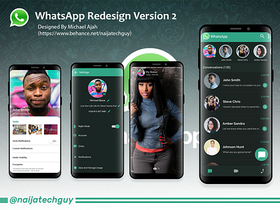 WhatsApp Redesign dailui design im redesign social ui ux uxui whatsapp