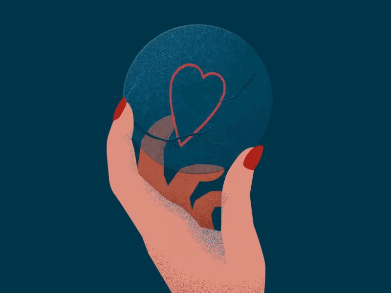 Magic ball animation ball broken gif hand heart illustration illustrator love magic ball prague soul woman