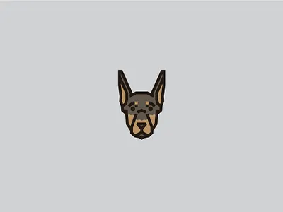 Doberman animal animal art breeds cute doberman doberman pinscher dog dog icon dog illustration face fido k9 logo pet puppy