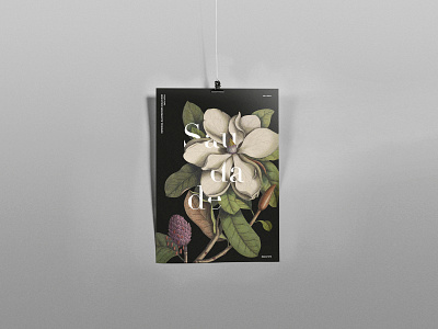 Saudade black design floral design leafs nature photoshop saudade typography