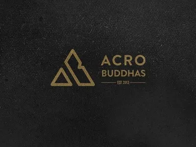 Acro Buddhas acrobatics arts artshow branding flat design gymnast logo minimal performing arts simple design talent talent show toronto