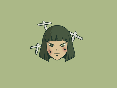 Haku design flat graphic haku icon illuatration illustration jamilla grannetia line art milibu spirited away studio ghibli vector art