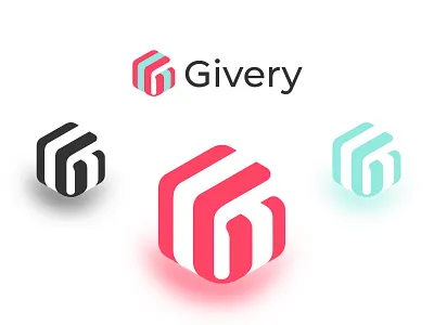 Givery - Logo android app badges brand brand design clean color design flat gift icon idenity ios logo mobile perspective present product typography web