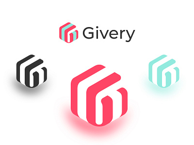 Givery - Logo android app badges brand brand design clean color design flat gift icon idenity ios logo mobile perspective present product typography web