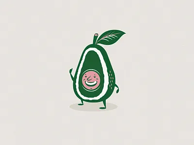 Dudes Stoked avocado brand identity character illustration mascot smile stoked