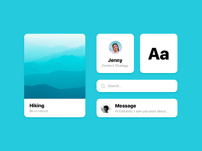 Create Design Components in Framer X aqua cards components cyan design design system framer symbols teal turquoise ui