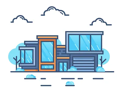 Modern House building building design building illustration house house design house illustration icon illustration minimal modern modern house vector