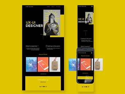 Home Mobile and Web Version design home landing page mobile first portfolio slide ui ux web design web responsive