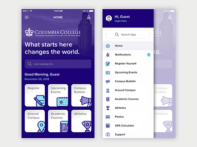 University App: Guest User guest user landing page student app university app