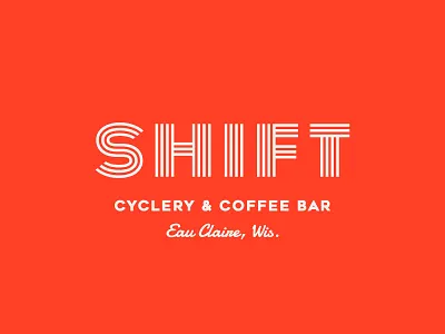 Shift Cyclery & Coffee Bar Branding + Logo Design, 2017 biking brand branding coffee coffee bar coffee shop cycling design lettering logo logo design script typography