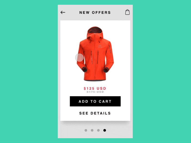 036 animation clothing daily daily ui dailyuichallenge design ecommerce app flinto fredy sosa mobile swipe ui ux