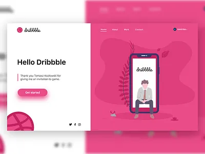 Hello Dribbble! dribbble hello landing page ui ux welcome
