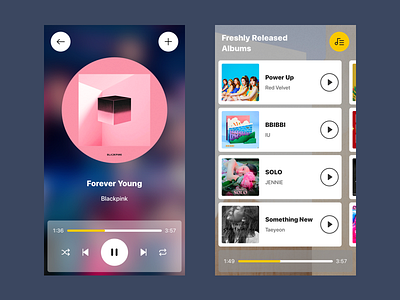 Light Theme Music Player card ui light theme ui mobile ui music player ui