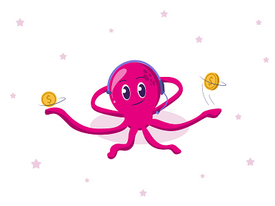 Octopus! animation attitude character expression expressive fun gesture happy illustration money mood relaxed satisfied vector video web