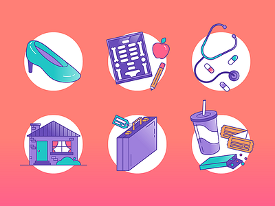 Using Augmented Reality in Different Industries augmented reality candy education entertainment fashion gradients healthcare heel house icons design industry medicine movie ticket real estate soda stethoscope suitcase travel x ray