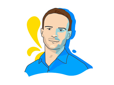 Founder Portrait blue editorial illustration portrait staffbase