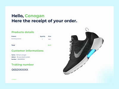 Email receipt dailyui day17 emailreceipt