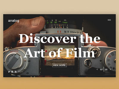 analog ui design 3/5 film photography typography ui inspiration ui ux uigraphicdesign user inteface web design wireframing xd xddailychallenge