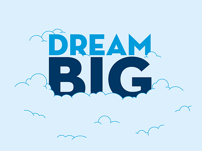 Dream Big blue cloud dream dream big line art