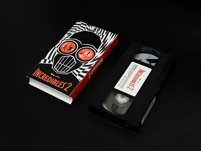 Incredibles 2 VHS analog design disney illustration illustration art pixar productions the incredibles vhs vhs cover