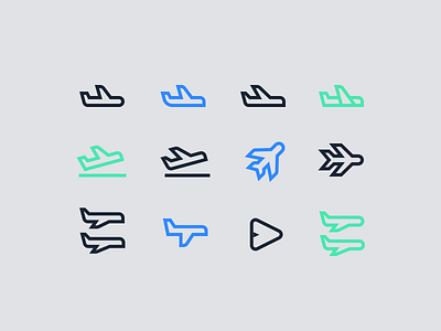 Plane Icons aerial airport flat flight icon plane takeoff travel