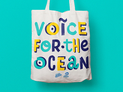 Voice for the ocean bezierclub brush calligraphy custom design glyph handmade handmadefont illustration ink lettercollective lettering script surfrider tote type typography vector