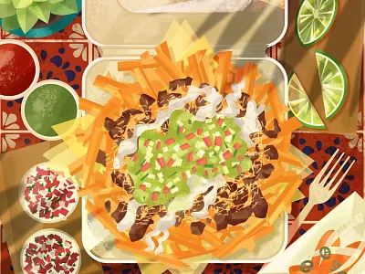 Carne Asada Fries food illustration